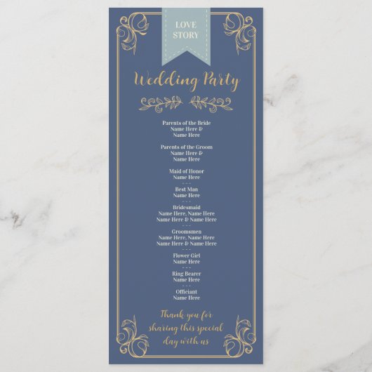 Boek Bibliotheek Bruiloft Menu Ceremonie Details (Achterkant)