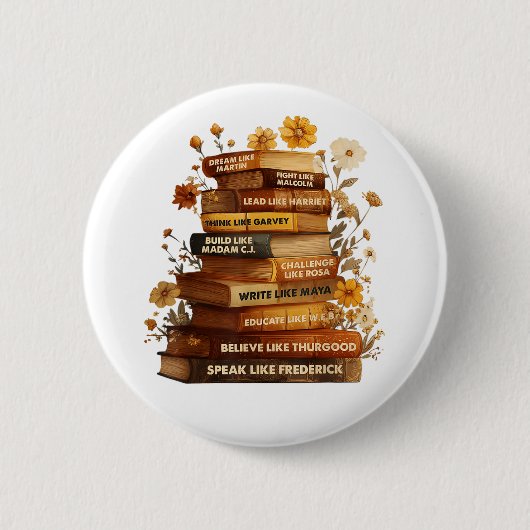 Boek Black History Month Ronde Button 5,7 Cm (Voorkant)