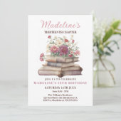 Boek bloemenmeisje verjaardag kaart (Staand voorkant)