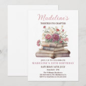 Boek bloemenmeisje verjaardag kaart (Voorkant / Achterkant)