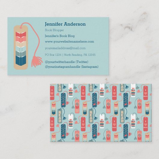 Boek Bloggers Reviewers Bibliothecarissen Bladwijz Visitekaartje (Voorkant / Achterkant)