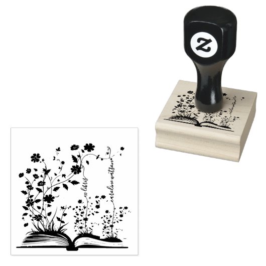 Boek Bloom Ex libris Rubberstempel (Gestempeld)