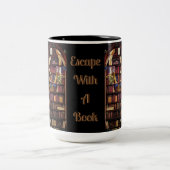 Boek boekenplanken tweekleurige koffiemok (Center)