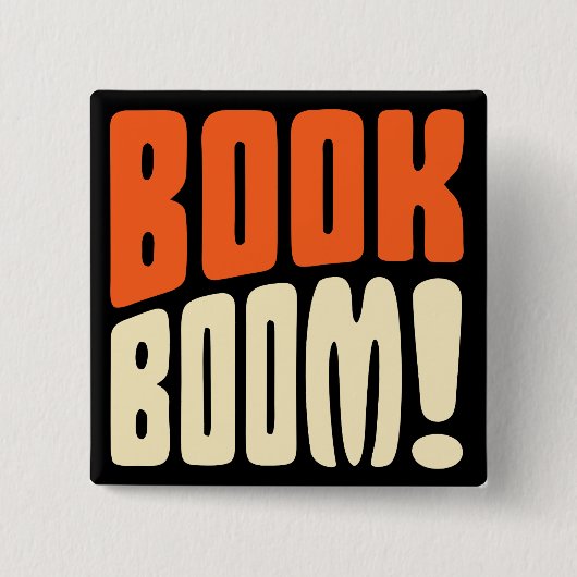 BOEK BOOM! VIERKANTE BUTTON 5,1 CM (Voorkant)