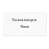 Boek bord - Eenvoudig wit Etiket (Voorkant)