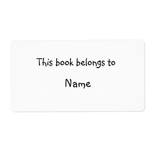 Boek bord - Eenvoudig wit Etiket (Voorkant)