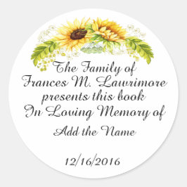 Boek Bord in Memoriam Sticker