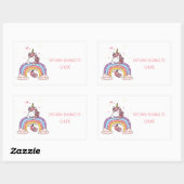 BOEK BORD: UNICORN + RAINBOW RECHTHOEKIGE STICKER (Vel)
