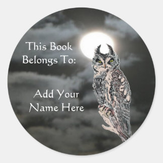 Boek Bord-Wiccan Uil Ronde Sticker