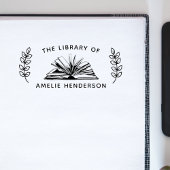  boek botanisch uit de bibliotheek rubberstempel