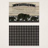 Boek Boy Baby shower Lumberjack Plaid Beer n Cubs Visitekaartje (Voorkant /achterkant)