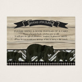 Boek Boy Baby shower Lumberjack Plaid Beer n Cubs Visitekaartje