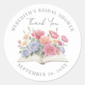 Boek Bruidsfeest Dank Je Wel Ronde Sticker (Voorkant)