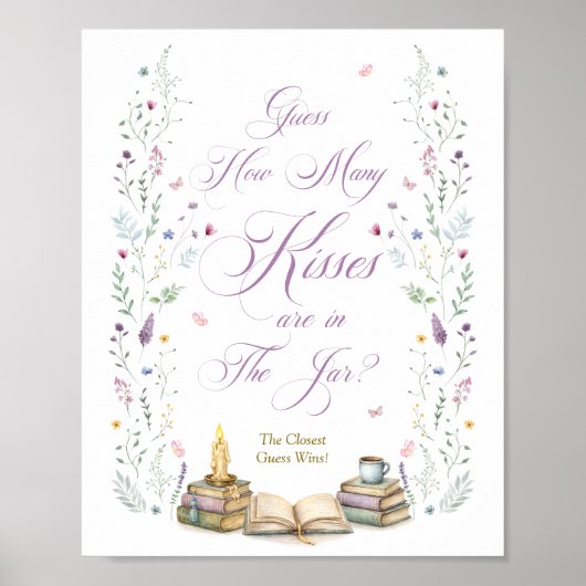 Boek Bruidsfeest Raad Hoeveel Kusjes Poster (Voorkant)