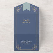 Boek bruiloft bibliotheek thema Hoesje & RSVP All In One Uitnodiging (Buitenkant)