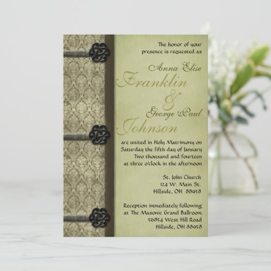 boek bruiloft uitnodiging (Staand voorkant)