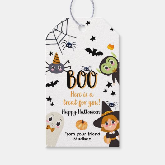 Boek Cadeau Voor Jou Gelukkig Halloween Kinderkost Cadeaulabel (Voorkant)