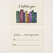 Boek Cadeaubon Literaire Bibliofiel Visitekaartje (Voorkant /achterkant)
