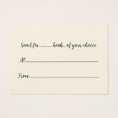 Boek Cadeaubon Literaire Bibliofiel Visitekaartje (Achterkant)