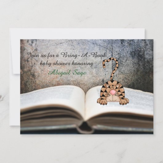 Boek Cat Neutral Baby shower Invitation Kaart (Voorkant)