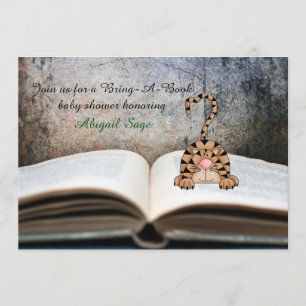 Boek Cat Neutral Baby shower Invitation Kaart