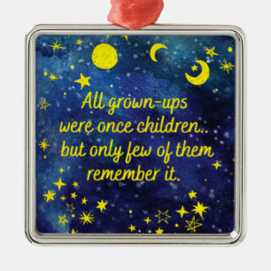 Boek citeert de kleine prins  metalen ornament