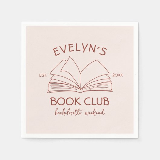 Boek Club Bachelorette Bookish Hand getekend Servet (Voorkant)
