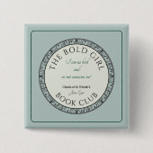 Boek Club Blauw Aangepaste Badge Vierkante Button 5,1 Cm (Voorkant)