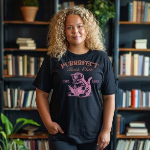 Boek Club Cat Purrfect Grote Maat T-shirt