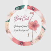 Boek Club Chic Roze Flamingo Grappige Vriend Ornament (achterkant)