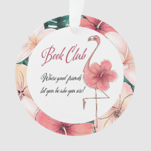 Boek Club Chic Roze Flamingo Grappige Vriend Ornament
