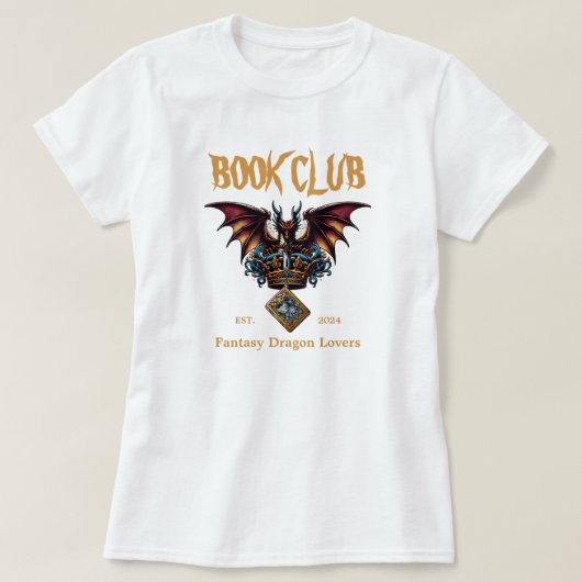 Boek Club Dragon voor Fantasy Lovers Aangepaste te T-shirt (Design voorkant)