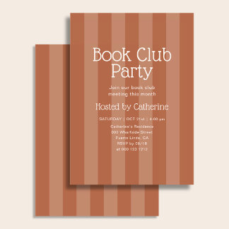 Boek Club Feestje Vintage Streep Oranje Kaart