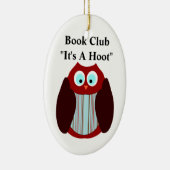 Boek Club Gestreepte Uil - Het is een Hoot Keramisch Ornament (Rechts)