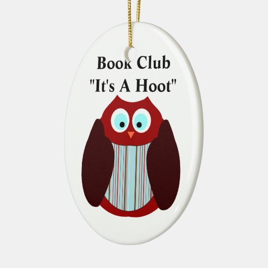 Boek Club Gestreepte Uil - Het is een Hoot Keramisch Ornament (Links)