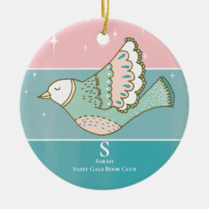Boek Club Groepsvergadering Monogram Lezer Keramisch Ornament