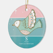 Boek Club Groepsvergadering Monogram Lezer Keramisch Ornament (Links)