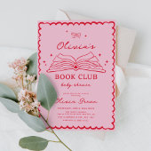 Boek Club Hand getrokken boek Baby shower Kaart