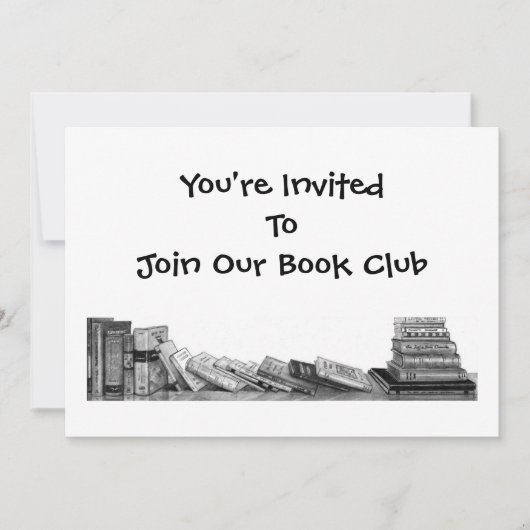 BOEK CLUB INVITATIE: BOEKEN VAN PENCIL KAART (Voorkant)
