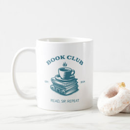 Boek Club Koffie en boeken Lees sip Herhaal Koffiemok