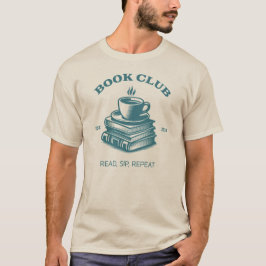 Boek Club Koffie en boeken Lees sip Herhaal T-shirt