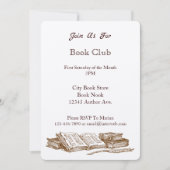 Boek Club  Kunst Aangepaste Uitnodigingen (Voorkant)