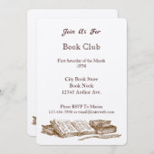 Boek Club  Kunst Aangepaste Uitnodigingen (Voorkant / Achterkant)