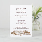 Boek Club  Kunst Aangepaste Uitnodigingen (Staand voorkant)