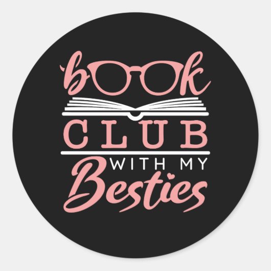 Boek Club met Mijn Besties Ronde Sticker (Voorkant)