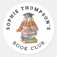 Boek Club Naam Schattige Uil Pet Boeken Cartoon