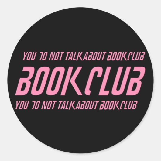 Boek Club Regels Ronde Sticker (Voorkant)