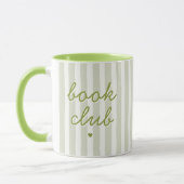 Boek Club Script Quote Sage Gestreepte Hart Koffie Mok (Links)