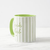 Boek Club Script Quote Sage Gestreepte Hart Koffie Mok (Voorkant links)