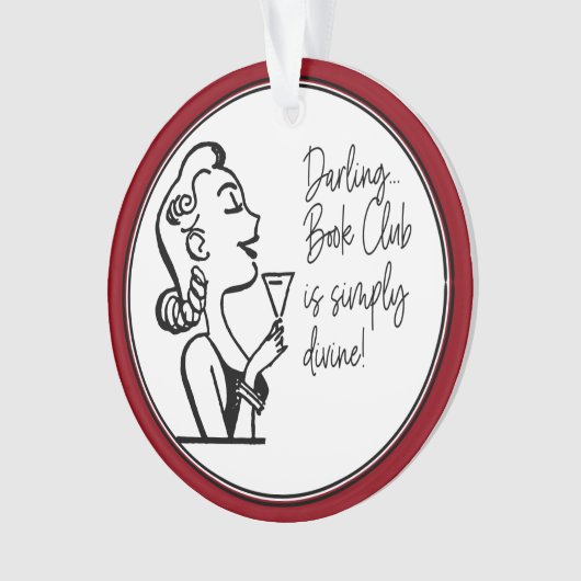 Boek Club Vriend Retro  Dame Ornament (voorkant)